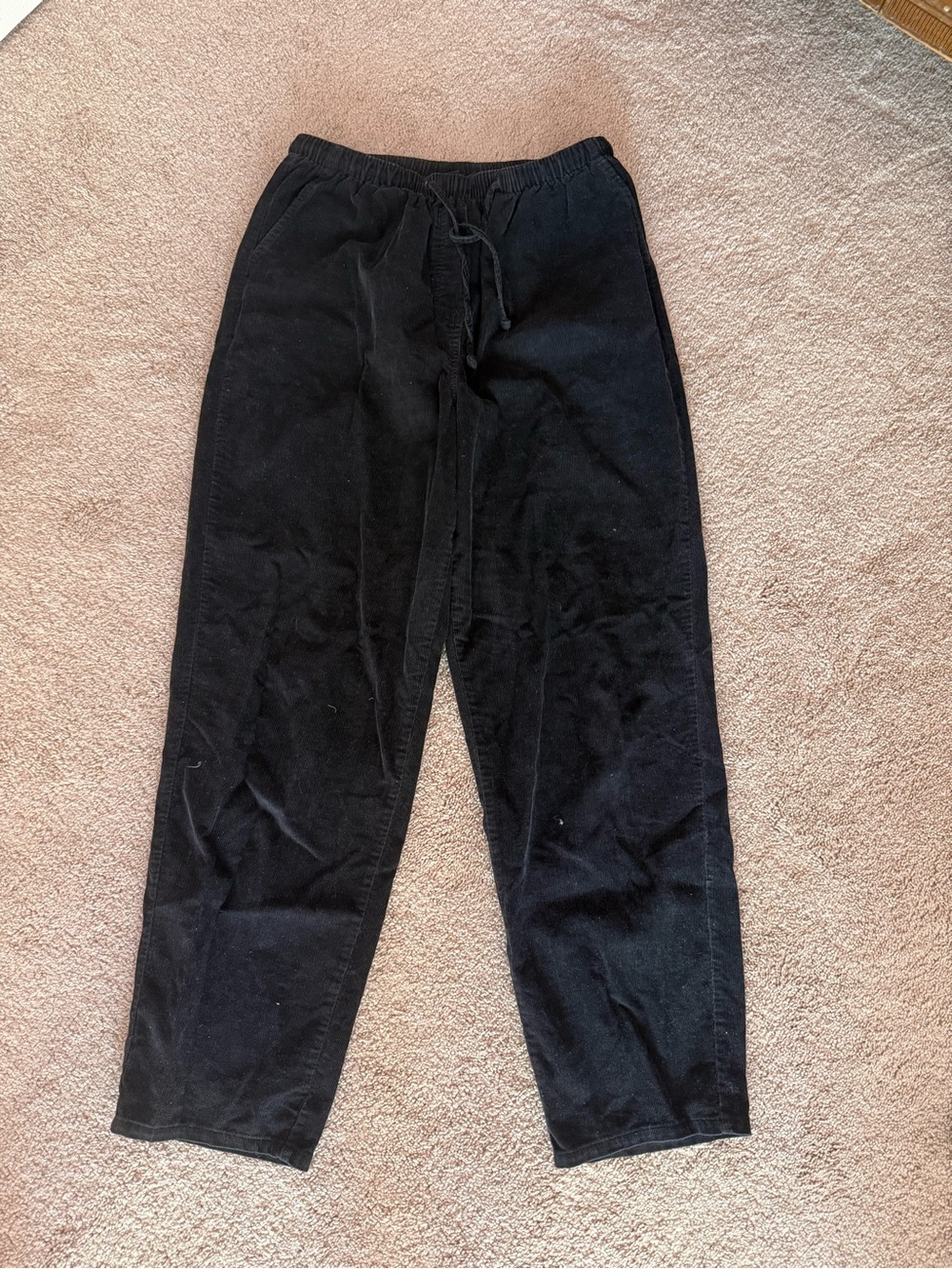 Sonoma Black Cotton Elastic Waist Pants